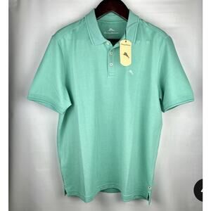 Tommy Bahama Men's Polo Shirt - Short Sleeve - Green Striped - M NWT